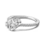Herzförmig geschnittener Diamant in Weißem Sterling Silber mit Herz- und Schleifenmotiv Verlobungsring