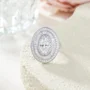 Ovalschliff Diamant Weiß Sterling Silber Halo Verlobungsring