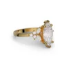 Marquiseschliff Diamant Weiß Sterling Silber Gelbgold Verlobungsring