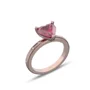 Herzförmiger Schnitt Rubinrot Sterling Silber Roségold Verlobungsring