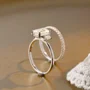 Smaragdschliff Diamantweiß Klassisch 3-Steine 925er Sterlingsilber Ring-Set