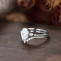 Ovalschnitt Diamantweiß Klassisch 3-Steine 925er Sterlingsilber Ring-Set