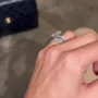 Smaragdschliff Diamantweiß Solitär 3-teilige 925er Sterlingsilber Ring-Set