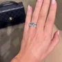 Smaragdschliff Diamantweiß Solitär 3-teilige 925er Sterlingsilber Ring-Set
