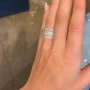 Smaragdschliff Diamantweiß 5-Piece 925er Sterlingsilber Ringband Ring-Set
