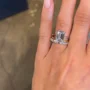 Smaragdschliff Diamantweiß Solitär 3-teilige 925er Sterlingsilber Ring-Set