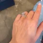 Smaragdschliff Diamantweiß Solitär 3-teilige 925er Sterlingsilber Ring-Set