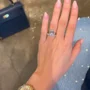 Smaragdschliff Diamantweiß Solitär 3-teilige 925er Sterlingsilber Ring-Set