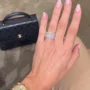 Smaragdschliff Diamantweiß 3-teilige 925er Sterlingsilber Ringband Ring-Set