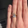 Radiantschliff Diamantweiß 925er Sterlingsilber Solitär 3-teilige Gelbgold Ring-Set
