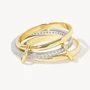 Zweifarbiger Sterlingsilber-Ring mit rundem Diamanten in Diamantweiß, ineinandergreifendes Spinner-Design