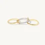 Zweifarbiger Sterlingsilber-Ring mit rundem Diamanten in Diamantweiß, ineinandergreifendes Spinner-Design