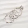 Radiantschliff Diamantweiß 925er Sterlingsilber In 3 Farben erhältlich 3-teilige Trauring-Set