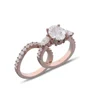 Ovalschliff Diamant Weiß Sterling Silber Roségold Ring-Set