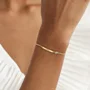 Personalisierbares Sterlingsilber-Armband mit rundem Geburtsstein und Gravur–Familiengeschenk