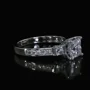 Diamantweiß Prinzessschliff 925er Sterlingsilber 3-Steine Verlobungsring