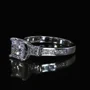 Diamantweiß Prinzessschliff 925er Sterlingsilber 3-Steine Verlobungsring