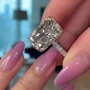 Radiantschliff Diamantweiß Verlobungsring aus 925er Sterlingsilber