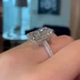 Radiantschliff Diamantweiß Verlobungsring aus 925er Sterlingsilber