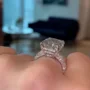 Radiantschliff Diamantweiß Verlobungsring aus 925er Sterlingsilber
