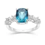 Radiantschliff Aquamarinblau 925er Sterlingsilber Verlobungsring