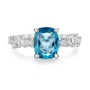 Radiantschliff Aquamarinblau 925er Sterlingsilber Verlobungsring
