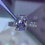 Radiantschliff Diamantweiß Art-Déco Verlobungsring aus 925er Sterlingsilber