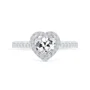 Herzförmige Diamantweiß Halo Verlobungsring aus 925er Sterlingsilber