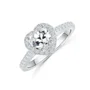 Herzförmige Diamantweiß Halo Verlobungsring aus 925er Sterlingsilber