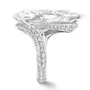 Diamantweiß Tropfenschliff Verlobungsring aus 925er Sterlingsilber