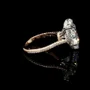 Diamantweiß Herzförmige 925er Sterlingsilber Gold Verlobungsring