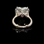 Diamantweiß Herzförmige 925er Sterlingsilber Gold Verlobungsring