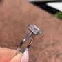 Diamantweiß Radiantschliff Klassisch Verlobungsring aus 925er Sterlingsilber