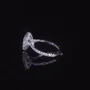 Tropfenschliff Diamantweiß 925er Sterlingsilber Halo Verlobungsring