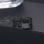Tiefschwarz Prinzessschliff Brautset in Schwarz 925er Sterlingsilber