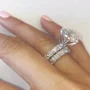 Diamantweiß Rundschliff Brautset aus 925er Sterlingsilber
