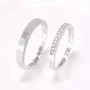Runder Diamantweiß 925er Sterlingsilber Partnerringe