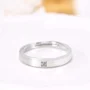 Runder Diamantweiß 925er Sterlingsilber Partnerringe