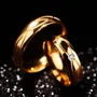 Runder Diamantweiß Gelbgold Titan Partnerringe