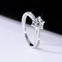 Rundschliff Moissanite Diamantweiß 925er Sterlingsilber Klassisch Verlobungsring