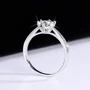 Rundschliff Moissanite Diamantweiß 925er Sterlingsilber Klassisch Verlobungsring