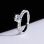 Rundschliff Moissanite Diamantweiß 925er Sterlingsilber Klassisch Verlobungsring
