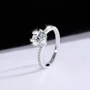 Rundschliff Moissanite Diamantweiß 925er Sterlingsilber Klassisch Verlobungsring