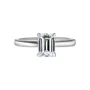 Smaragdschliff Moissanite Diamantweiß 925er Sterlingsilber Solitär-Verlobungsring