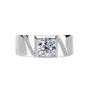 Rundschliff Moissanite Diamantweiß 925er Sterlingsilber Herrenring