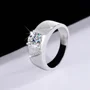 Rundschliff Moissanite Diamantweiß 925er Sterlingsilber Herrenring