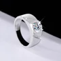 Rundschliff Moissanite Diamantweiß 925er Sterlingsilber Herrenring