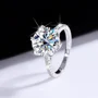 Rundschliff Moissanite Diamantweiß 925er Sterlingsilber Klassisch Verlobungsring