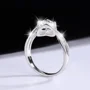 Rundschliff Moissanite Diamantweiß 925er Sterlingsilber Art-Déco Verlobungsring