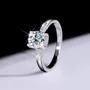 Rundschliff Moissanite Diamantweiß 925er Sterlingsilber Klassisch Verlobungsring